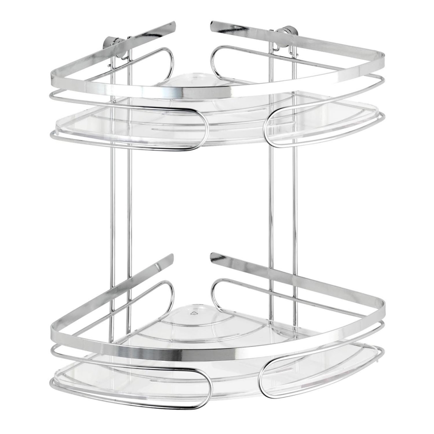 WENKO 20412100-Rohový regál PREMIUM NEREZOVÁ OCEĽ 26,5x27,5 cm nerezový/strieborný