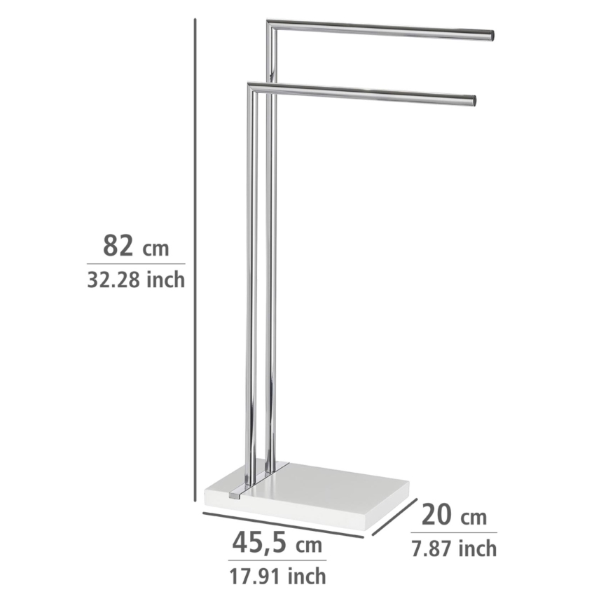 WENKO 20487100 - Stojan na uteráky NOBLE 45,5x82 cm lesklý chróm/biela
