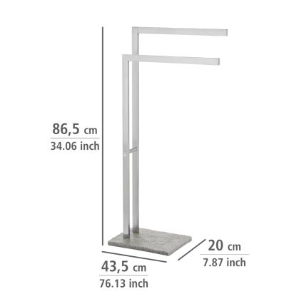 WENKO 20603100 - Stojan na uteráky GRANIT 43,5x86,5 cm nerezová oceľ/satén/sivá