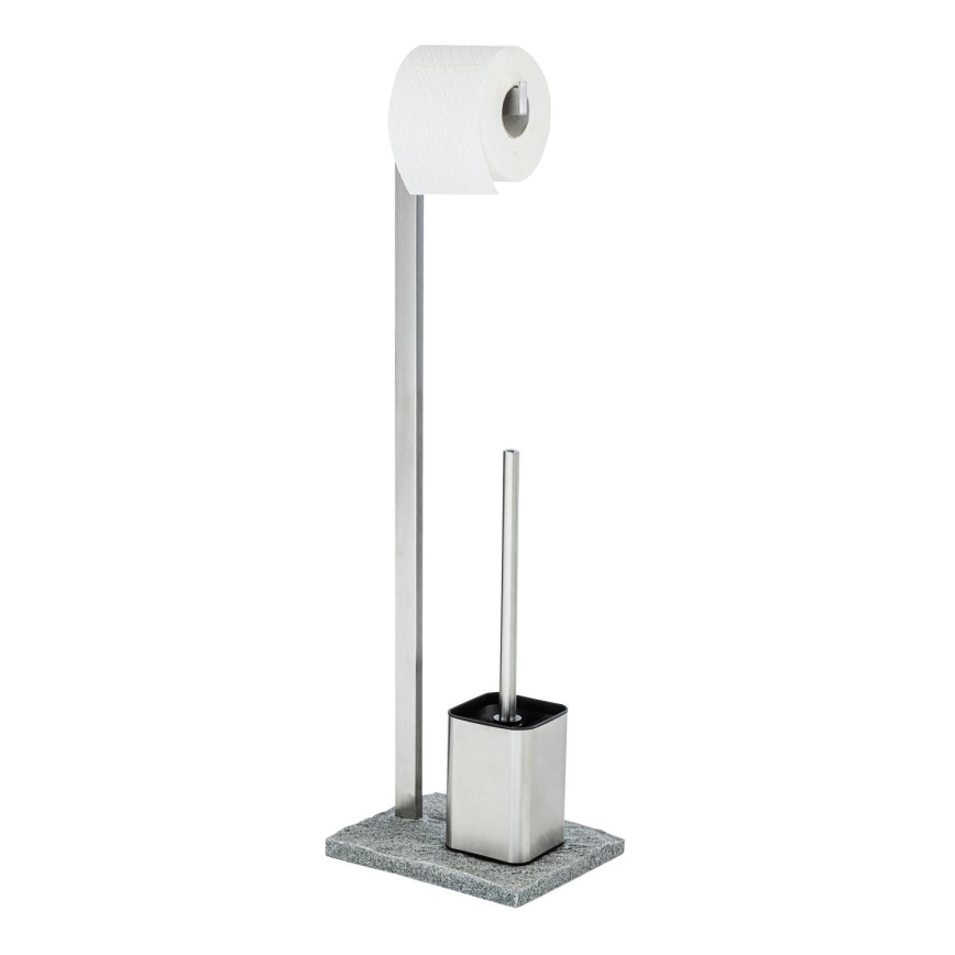 WENKO 20604100 - WC kefa GRANIT 23x73,5 cm nerez/satén/sivá