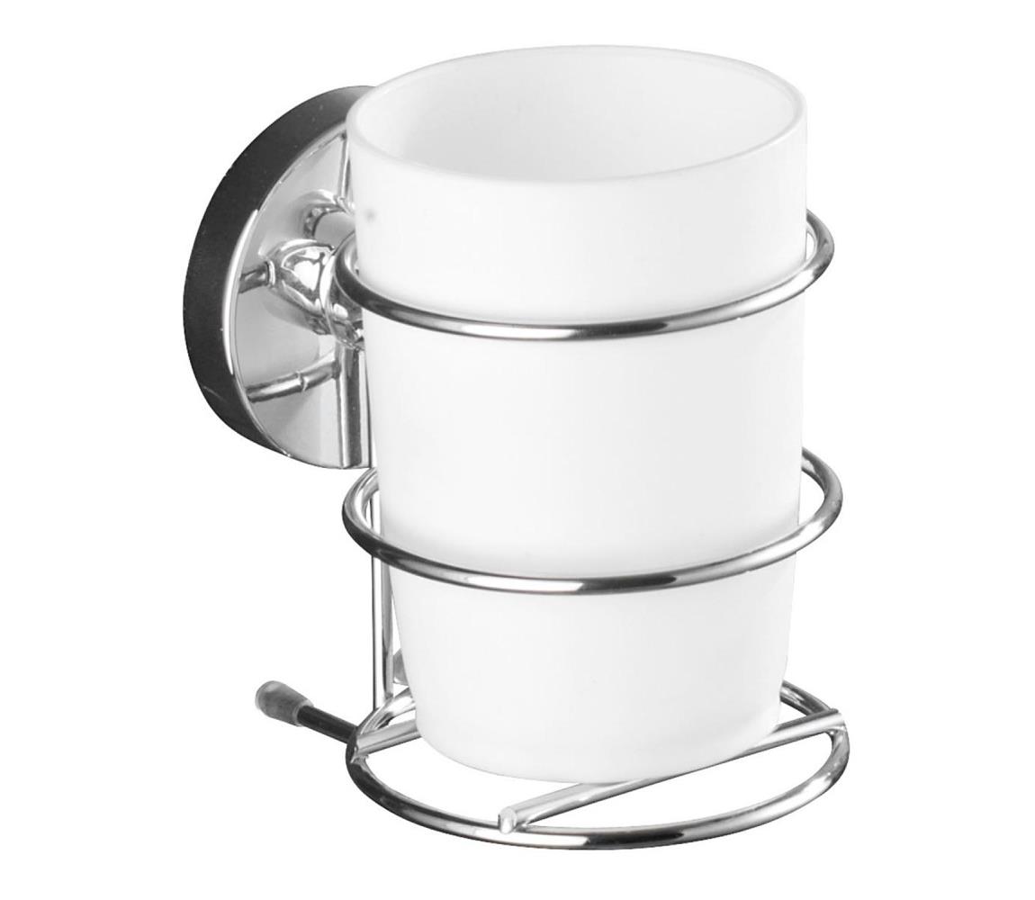 WENKO 20880100-Kelímok VACUUM-LOC MILAZZO 7,5x11,5 cm lesklý chróm/biela 20880100