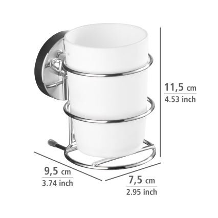 WENKO 20880100-Kelímok VACUUM-LOC MILAZZO 7,5x11,5 cm lesklý chróm/biela