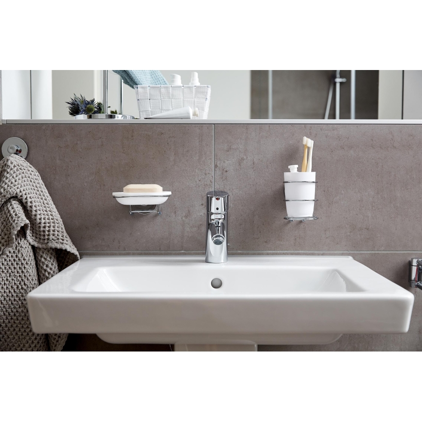 WENKO 20880100-Kelímok VACUUM-LOC MILAZZO 7,5x11,5 cm lesklý chróm/biela