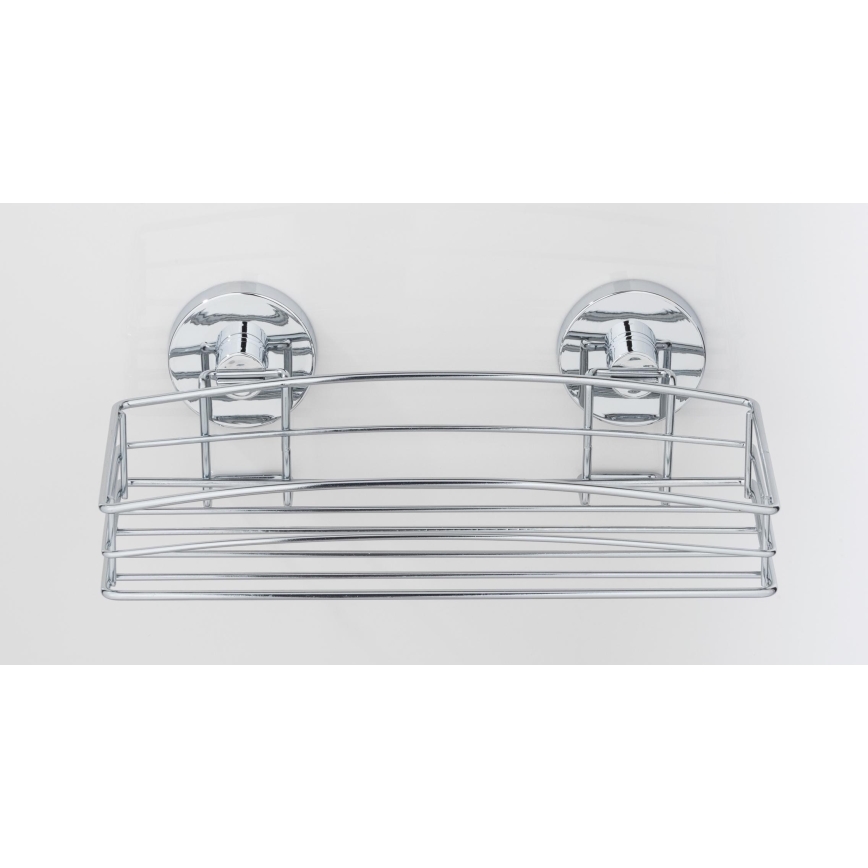 WENKO 20883100-Polica VACUUM-LOC RUND STAH 26x15,3 cm lesklý chróm