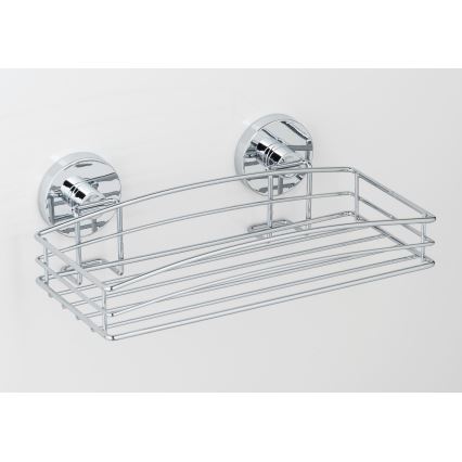 WENKO 20883100-Polica VACUUM-LOC RUND STAH 26x15,3 cm lesklý chróm