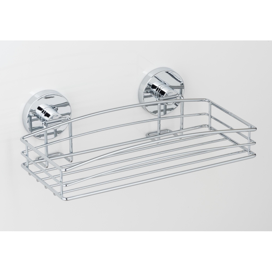 WENKO 20883100-Polica VACUUM-LOC RUND STAH 26x15,3 cm lesklý chróm