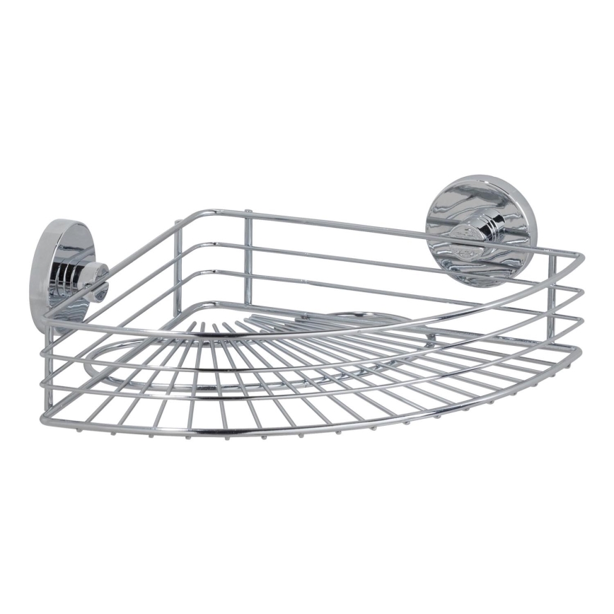 WENKO 20887100-Polica VACUUM-LOC RUND STAH 31x22,5 cm lesklý chróm