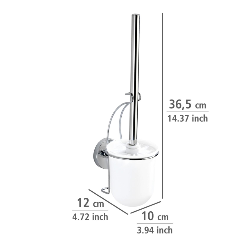 WENKO 20898100-WC kefa VACUUM-LOC MILAZZO 10x34 cm nerez/lesklý chróm/biela