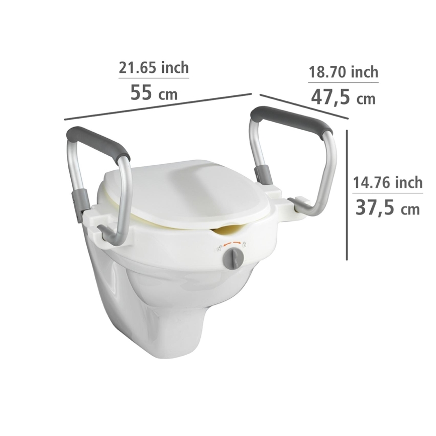 WENKO 20924100-Toaletné sedátko SECURA 55x47,5 cm biele/strieborné