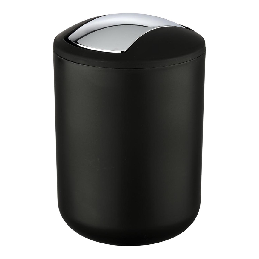 WENKO 21211100 - Odpadkový kôš BRASIL 14x21 cm čierny/lesklý chróm