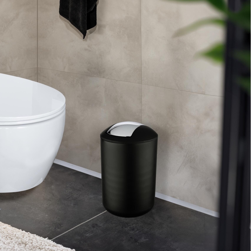 WENKO 21212100 - Kôš BRASIL 19,5x31 cm čierna/lesklý chróm