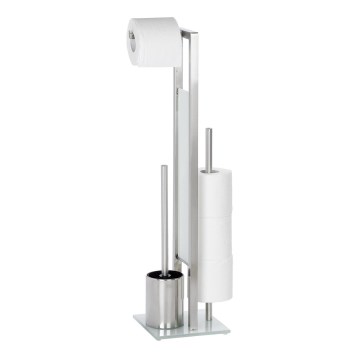 WENKO 21564100 - WC kefa RIVALTA 18x70 cm nerez/strieborná/biela/čierna