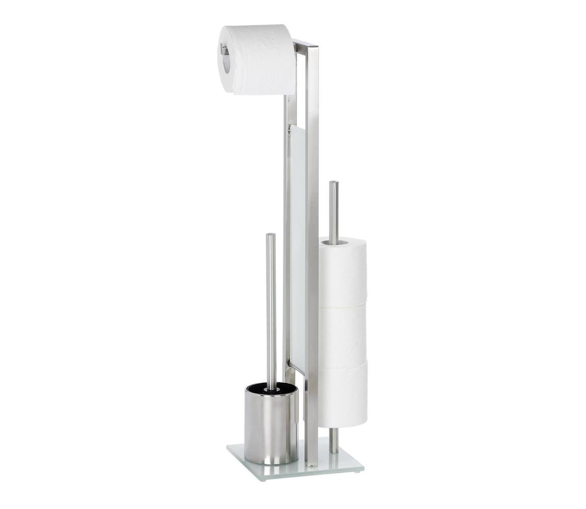 WENKO 21564100 - WC kefa RIVALTA 18x70 cm nerez/strieborná/biela/čierna 21564100
