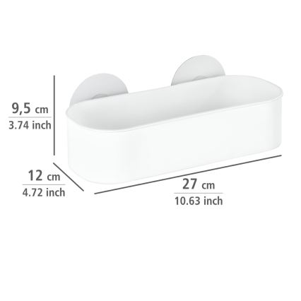 WENKO 21824100-Polica OSIMO plast 27x12 cm biela/priehľadná