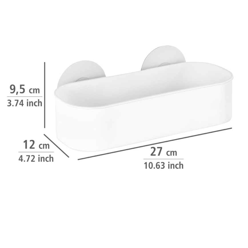 WENKO 21824100-Polica OSIMO plast 27x12 cm biela/priehľadná