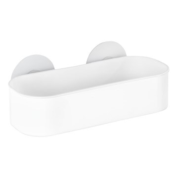 WENKO 21824100-Polica OSIMO z plastu 27x12 cm biela/priehľadná