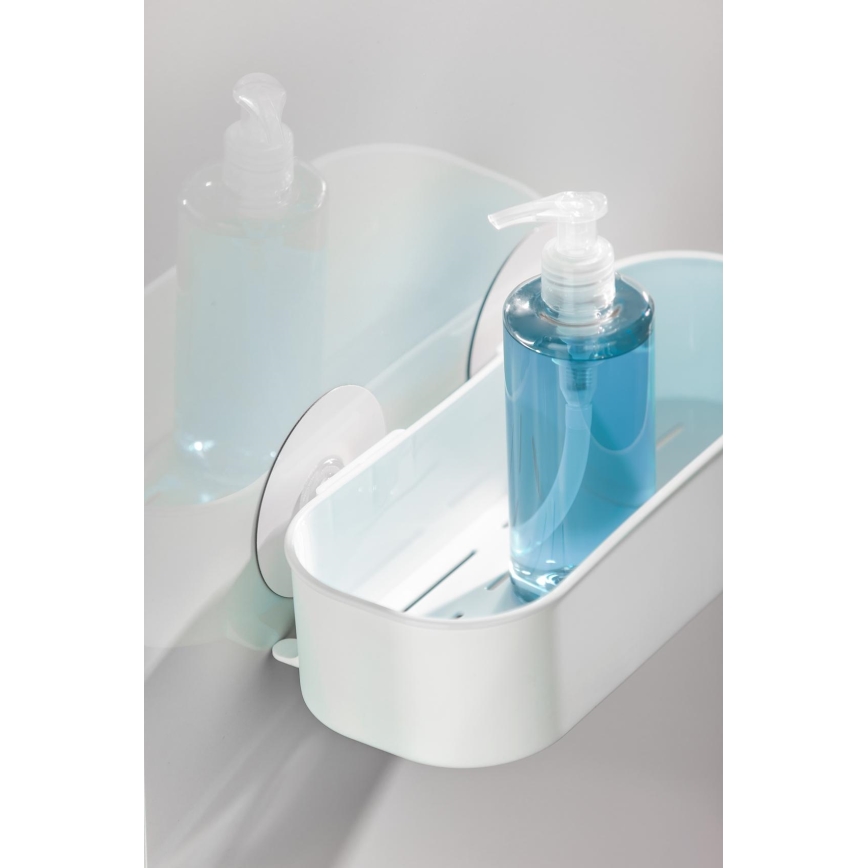 WENKO 21824100-Polica OSIMO z plastu 27x12 cm biela/priehľadná