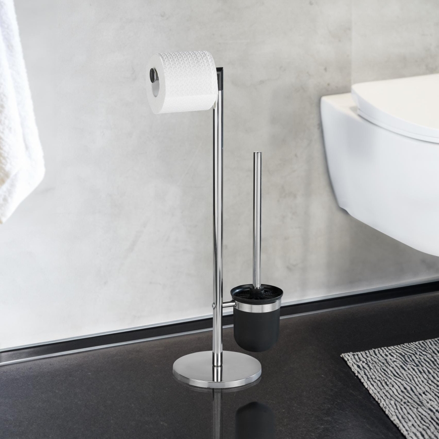WENKO 21836800 - WC kefa PARUS 25,5x57 cm nerezová/strieborná/čierna