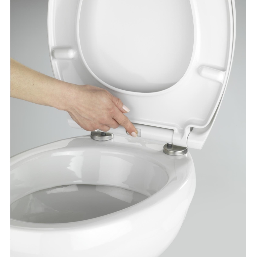 WENKO 21903100-WC toaletné sedátko SAMOS 44,5x37,5 cm biela/strieborná