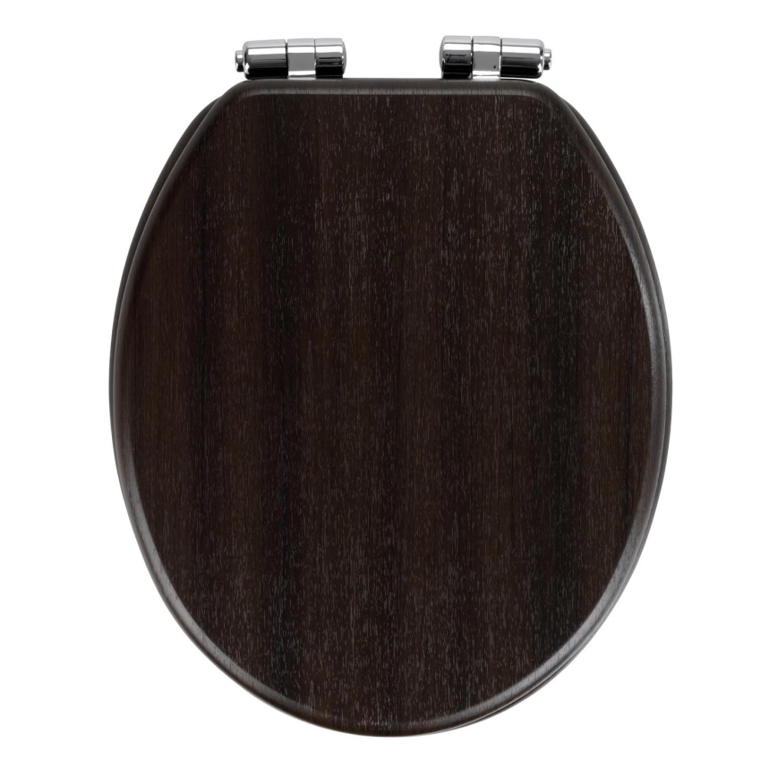 WENKO 22015100-WC sedadlo WENGE 35,5x42,5 cm hnedé/strieborné