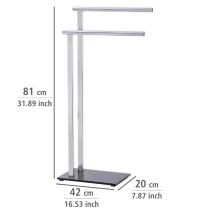 WENKO 22090100 - Stojan na uteráky LAVA 42x81 cm nerez/strieborná/čierna
