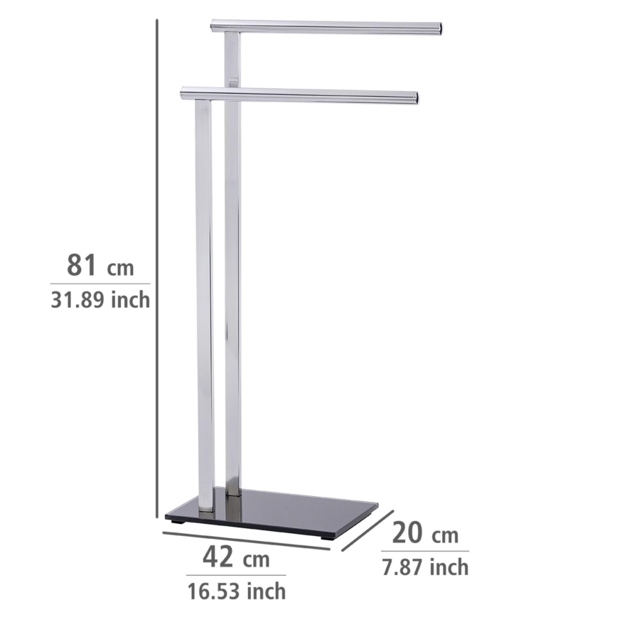 WENKO 22090100 - Stojan na uteráky LAVA 42x81 cm nerez/strieborná/čierna