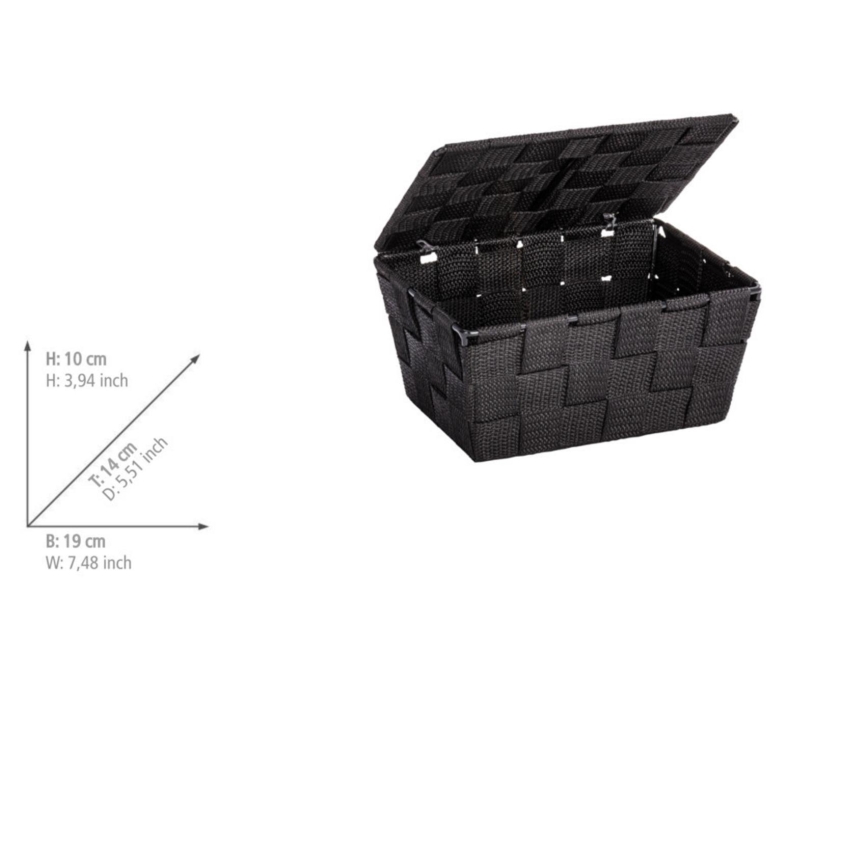 WENKO 22197100 - Košík ADRIA 19 x 14 cm čierny