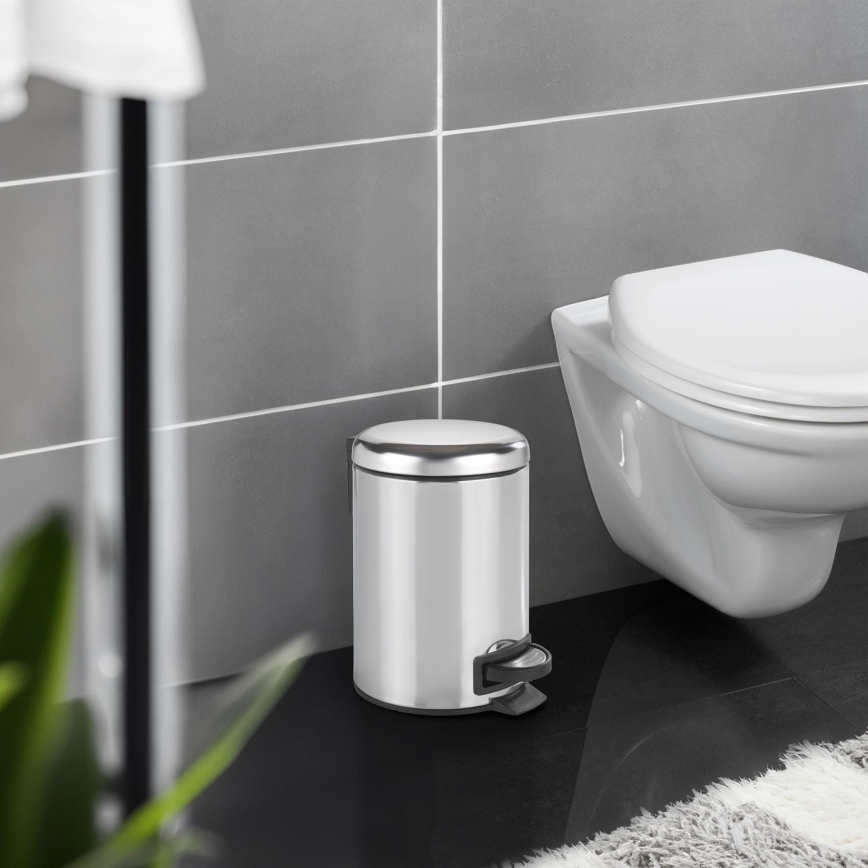 WENKO 22444100 - Kôš LEMAN 17x25 cm nerez/strieborná/čierna