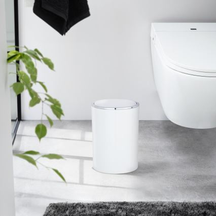 WENKO 22554100 - Kôš INCA 18,5x25,5 cm biela/lesklý chróm