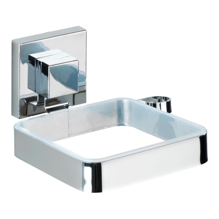 WENKO 22682100 -Držiak na fén VACUUM-LOC QUADRO ED 13,5x14 cm strieborný/chróm