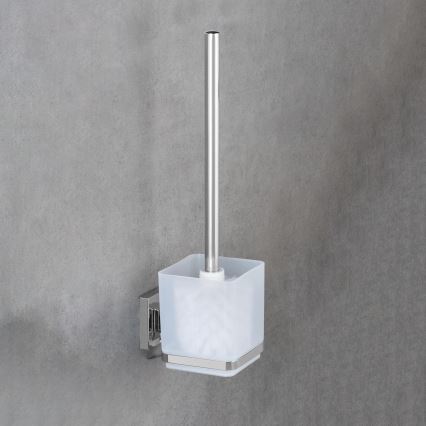 WENKO 22695100-WC kefa VACUUM-LOC QUADRO ED 9,5x37 cm strieborná/lesklý chróm/priehľadná