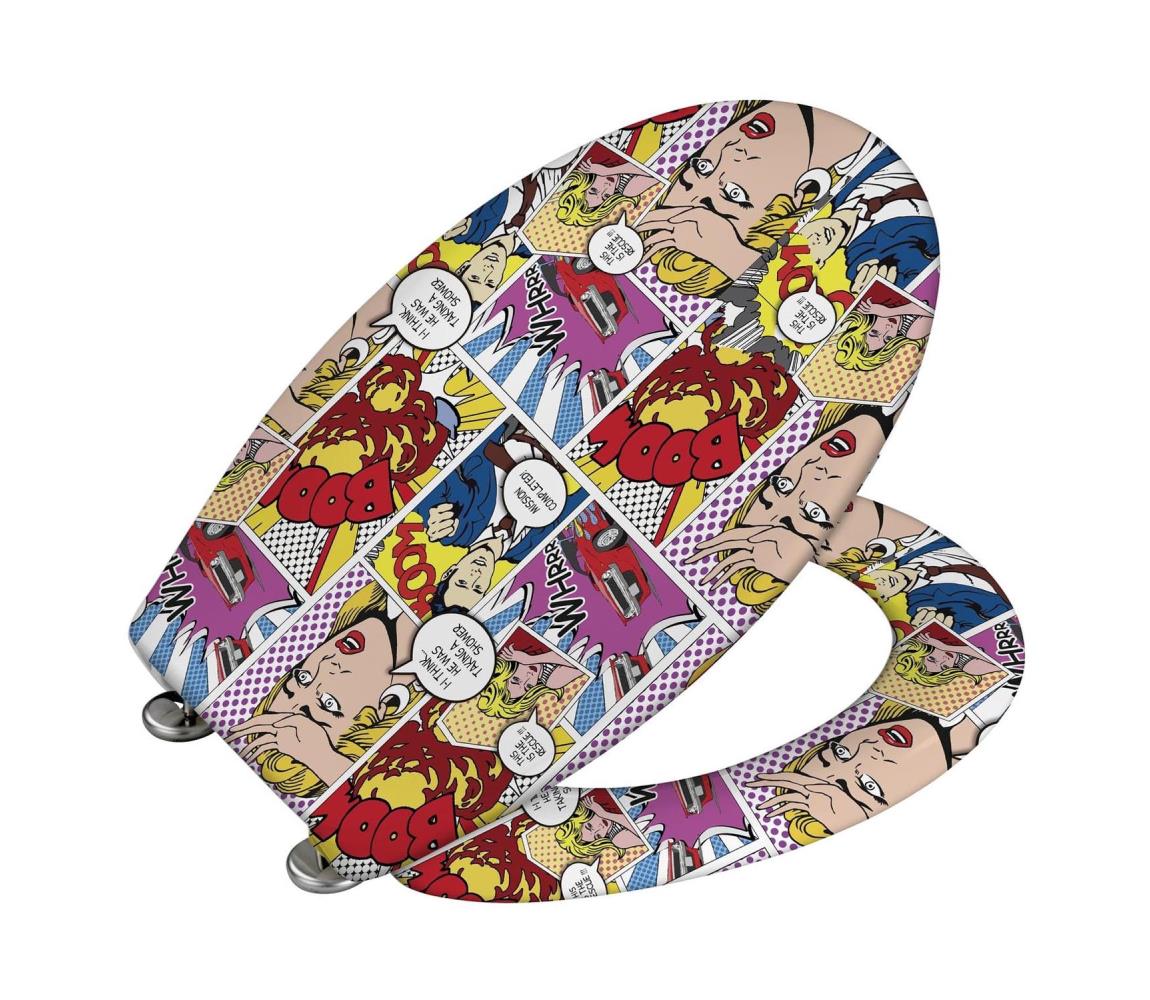 WENKO 22797100-WC toaletné sedadlo POP-ART 45x38 cm pestrofarebné/strieborné 22797100