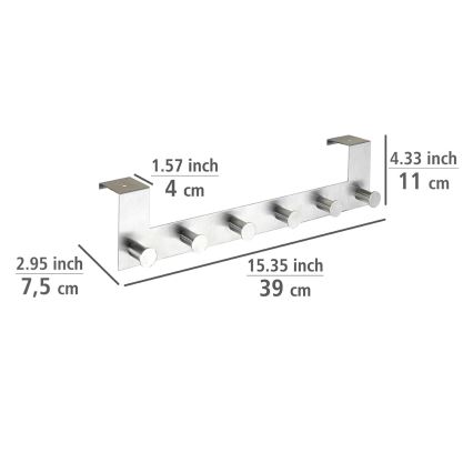 WENKO 22804100-Vešiak CELANO 39x11 cm nerez/strieborný