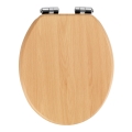 WENKO 22979100-WC sedátko PRÍRODNÝ BUK 35,5x42,5 cm hnedá/strieborná