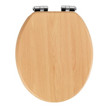 WENKO 22979100-WC sedátko PRÍRODNÝ BUK 35,5x42,5 cm hnedá/strieborná
