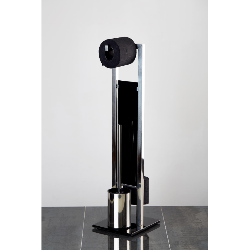 WENKO 22983100 - WC kefa RIVALTA 18x70 cm nerezová/strieborná/čierna