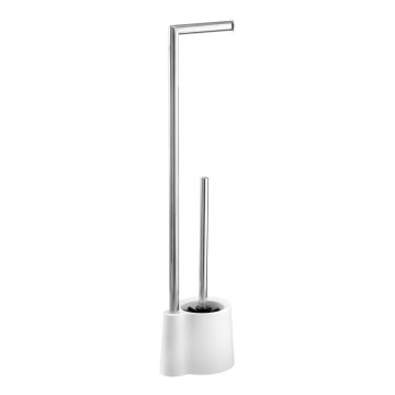 WENKO 22989100 - WC kefa AVOLA 13x70 cm nerez/biela/strieborná