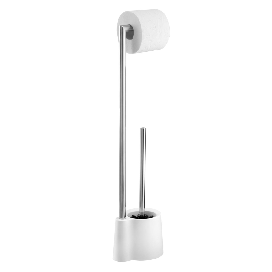 WENKO 22989100 - WC kefa AVOLA 13x70 cm nerez/biela/strieborná