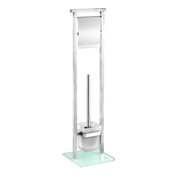 WENKO 22992100 - WC kefa DEBAR 18x73 cm nerez/satin/biela