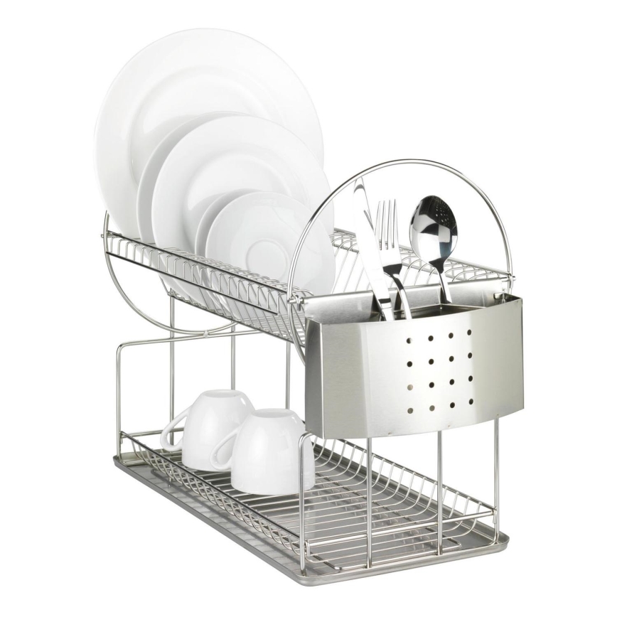WENKO 2329100 - Odkvapávač riadu DUO 21x33 cm nerez/strieborná