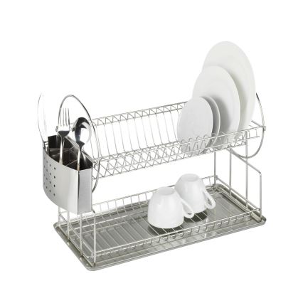 WENKO 2329100 - Odkvapávač riadu DUO 21x33 cm nerez/strieborná
