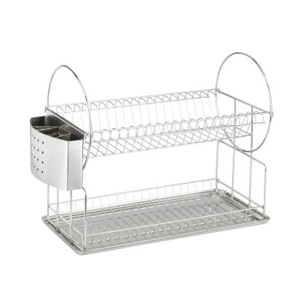 WENKO 2329100 - Odkvapávač riadu DUO 21x33 cm nerez/strieborná