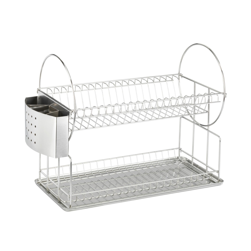 WENKO 2329100 - Odkvapávač riadu DUO 21x33 cm nerez/strieborná