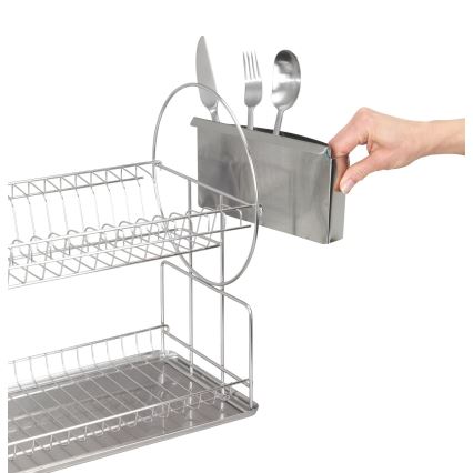 WENKO 2329100 - Odkvapávač riadu DUO 21x33 cm nerez/strieborná