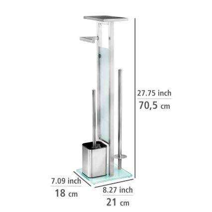WENKO 23364100 - WC kefa DEBAR 21x70,5 cm nerezová/satinovaná/biela