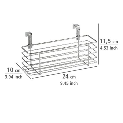 WENKO 2344100 - Košík SLIM 24x11,5 cm lesklý chróm/čierna