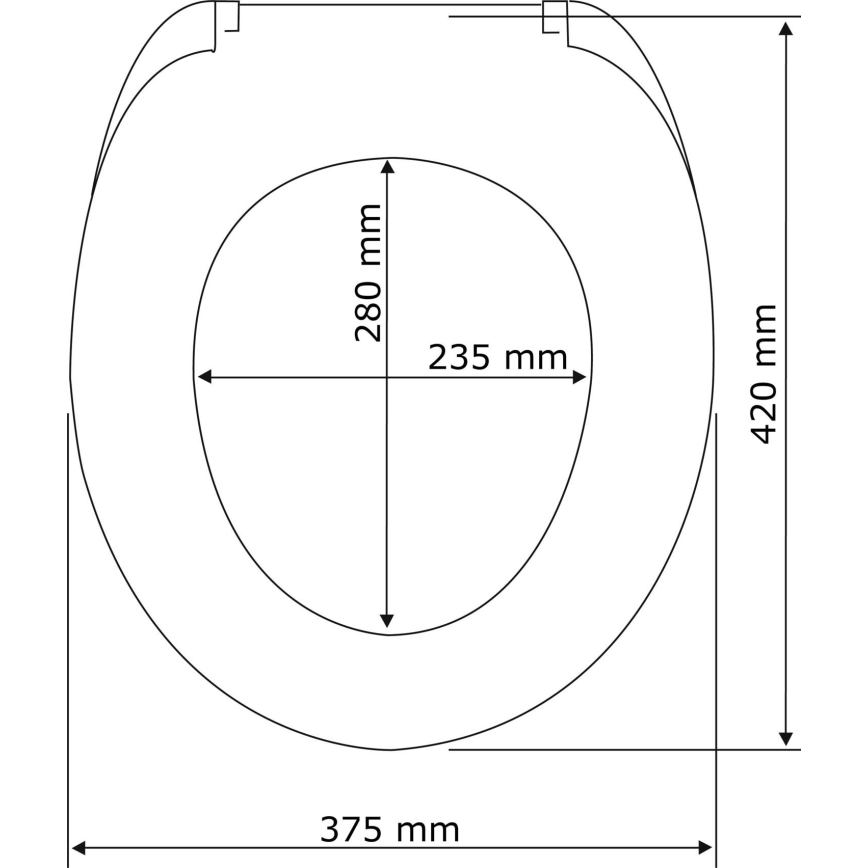 WENKO 23443100-WC sedadlo KOS 44x37 cm čierna/strieborná