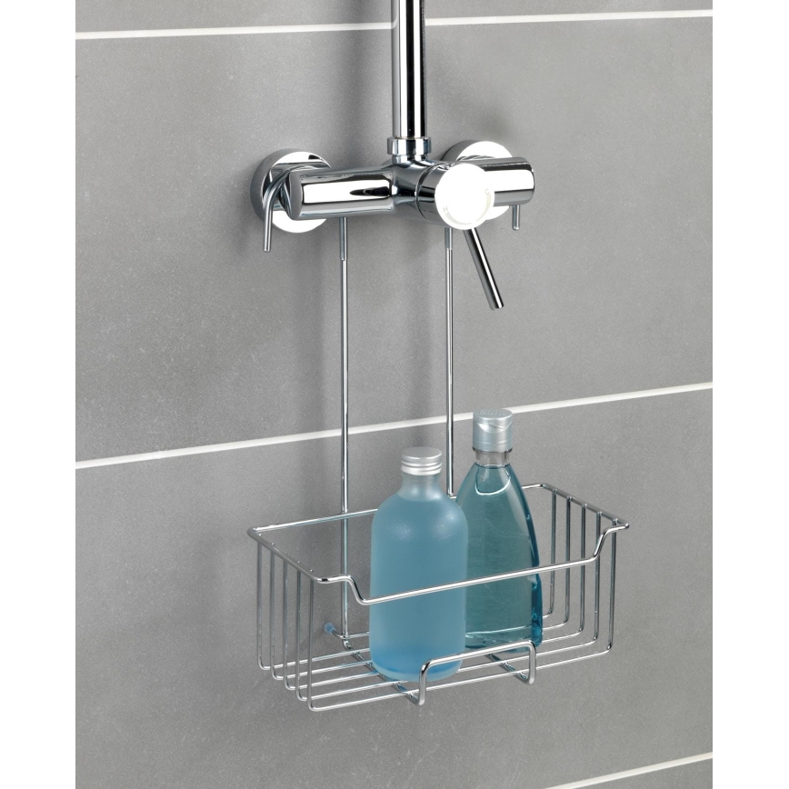 WENKO 23499100 - Sprchová polička MILO 25x36 cm nerezová/strieborná/priehľadná