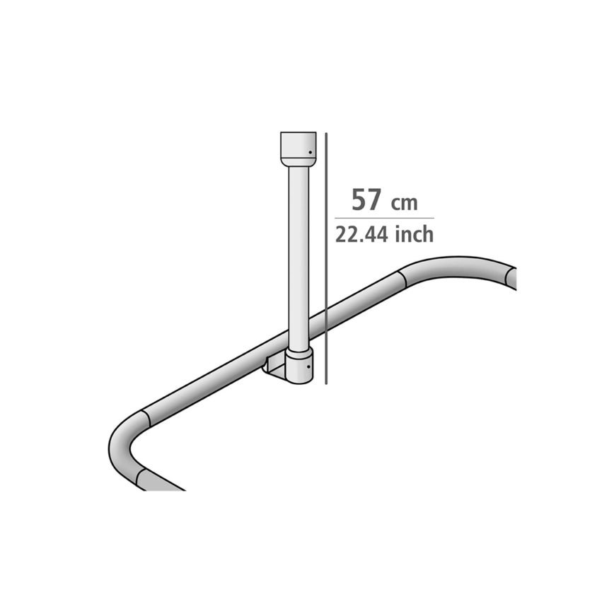 WENKO 23566100 - Stropná podpera UNIVERSAL 57 cm čierna