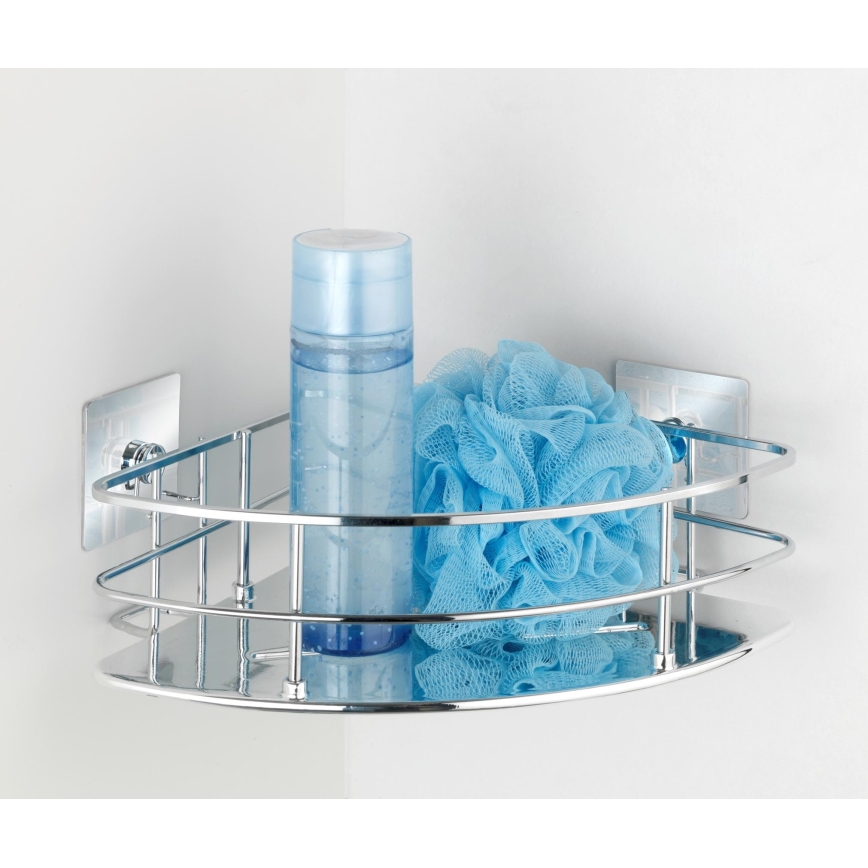 WENKO 23856800-Polica TURBO-LOC QUADRO ED. 27,5x19,3 cm nerez/lesklý chróm